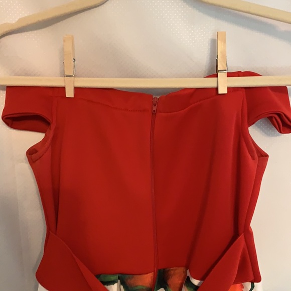 Red Floral Dress by FE Forever - Picture 6 of 8